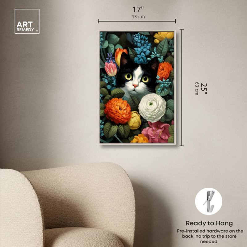 Secret Garden Cat Canvas by Art Remedy