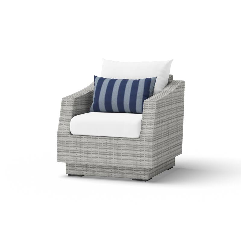 Cannes 3 Piece Aluminum Outdoor Patio Club Chairs & Side Table