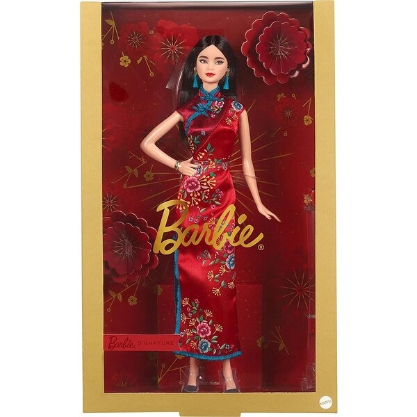 Barbie Chinese Lunar New Year Doll 2021 Red Satin Cheongsam Dress