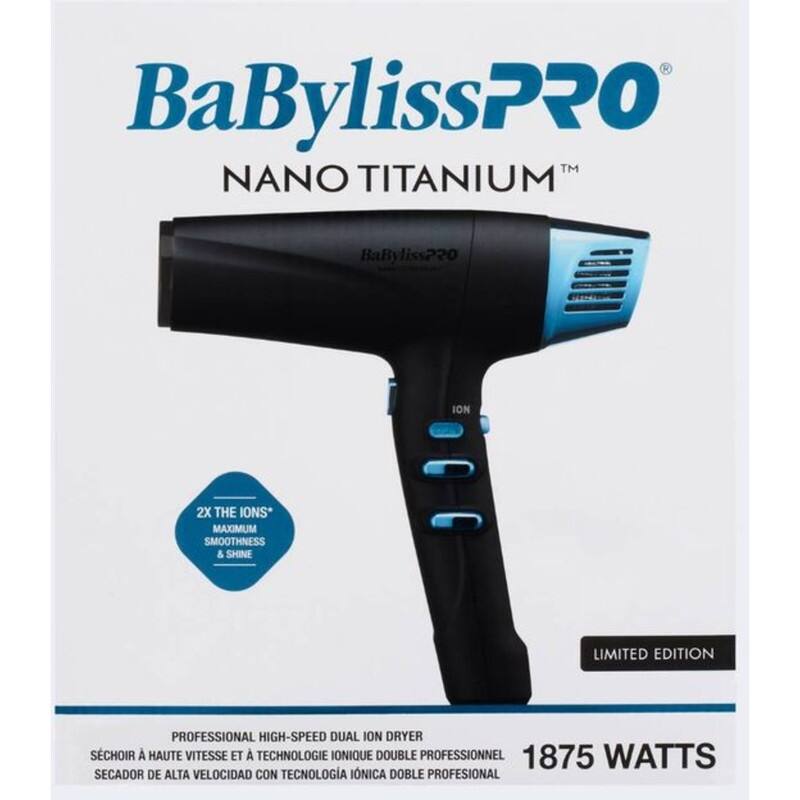 BabylissPRO Nano Titanium Limited Edition Black & Blue Dual Ionic Dryer
