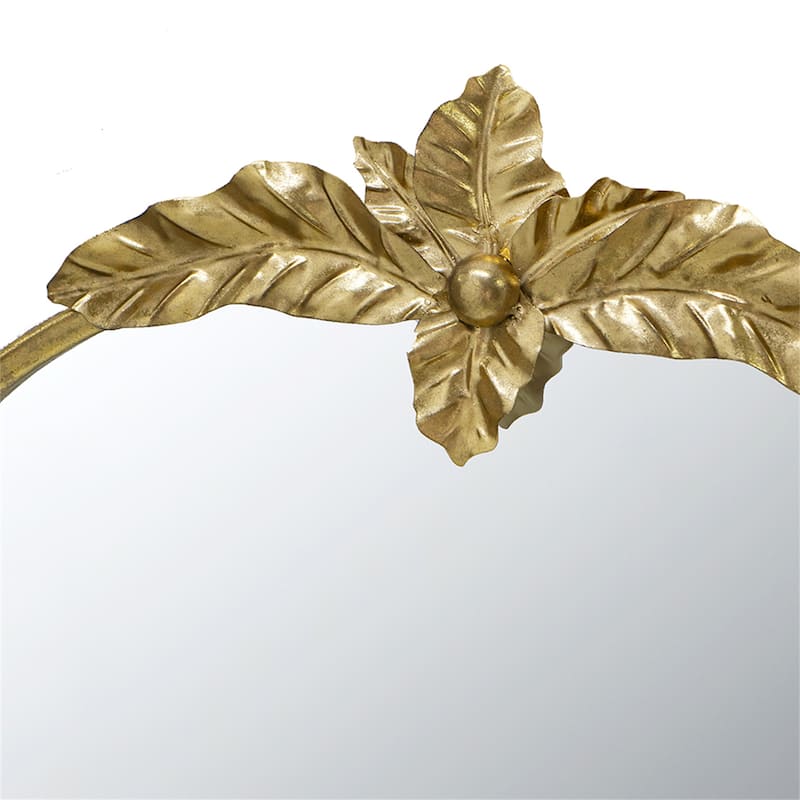 Arched Wall Mirror with Gold Metal Frame