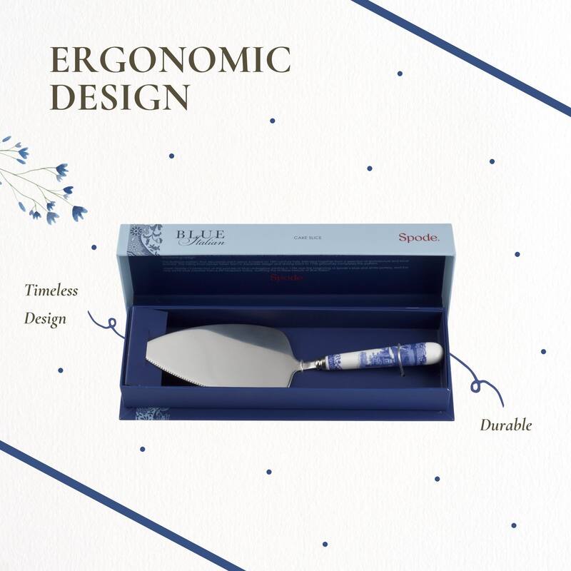 Spode Blue Italian Dessert Cake Server - 10 inch