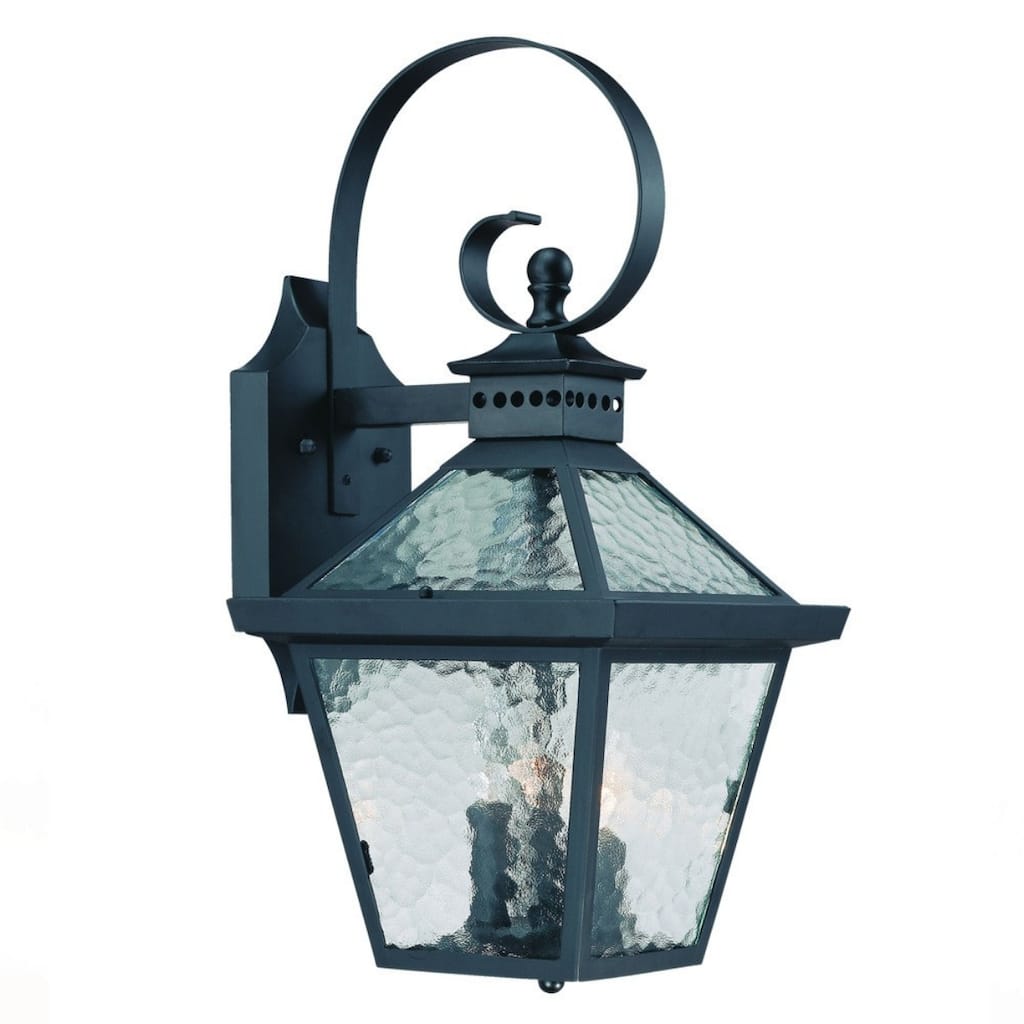 Glass Flush Mount Outdoor Wall Light with 3 LED Bulbs Dimmable - 11.50” x 9.75” x 21” (D x W x H)