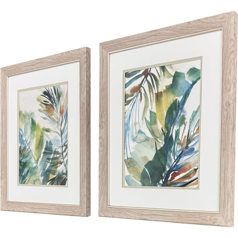 HomeRoots Set Of Two Paradise Memory Brown Framed Wall Art