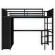 preview thumbnail 3 of 8, Space-Saving Full XL Size Loft Bed Frame with Built-In Wardrobe, Metal Loft Bed with Desk and Storage Shelves