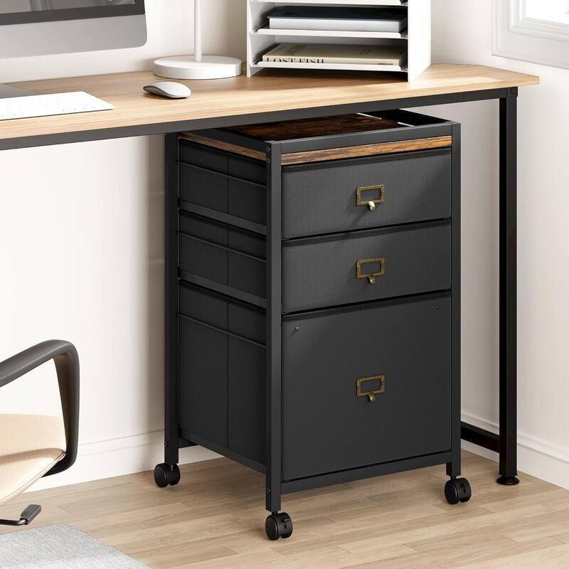 3 Drawer Mobile File Cabinet,with Rolling Wheel and Lock Suit