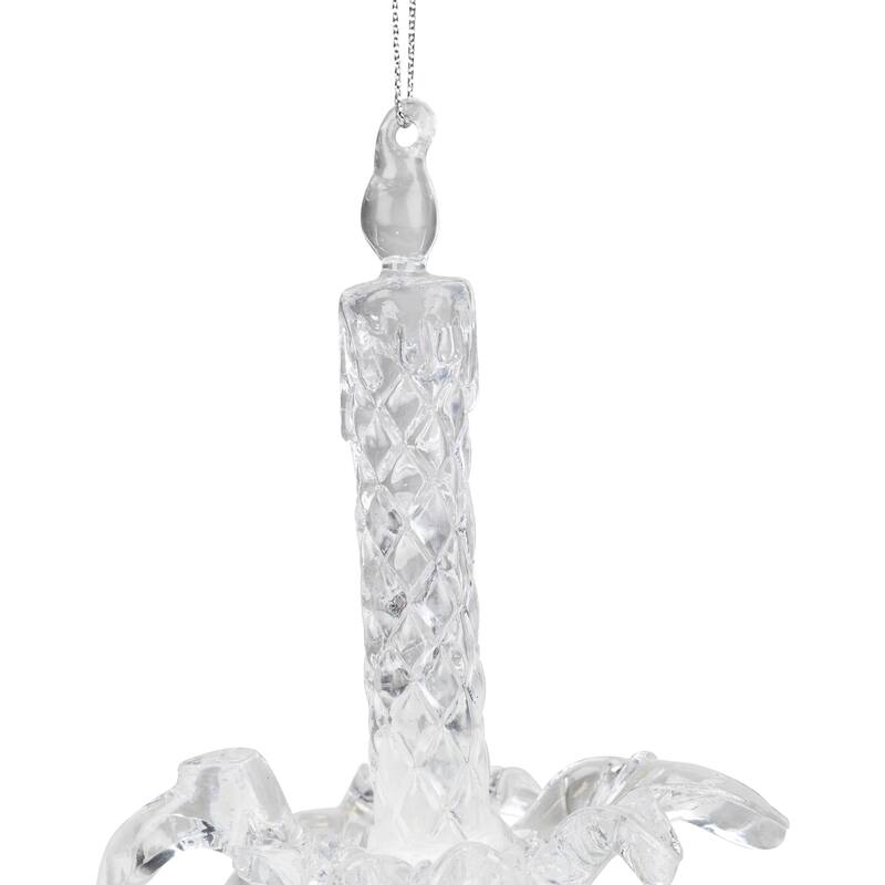 Candlestick with Holly Leaf Christmas Ornaments - 4" - Set of 4