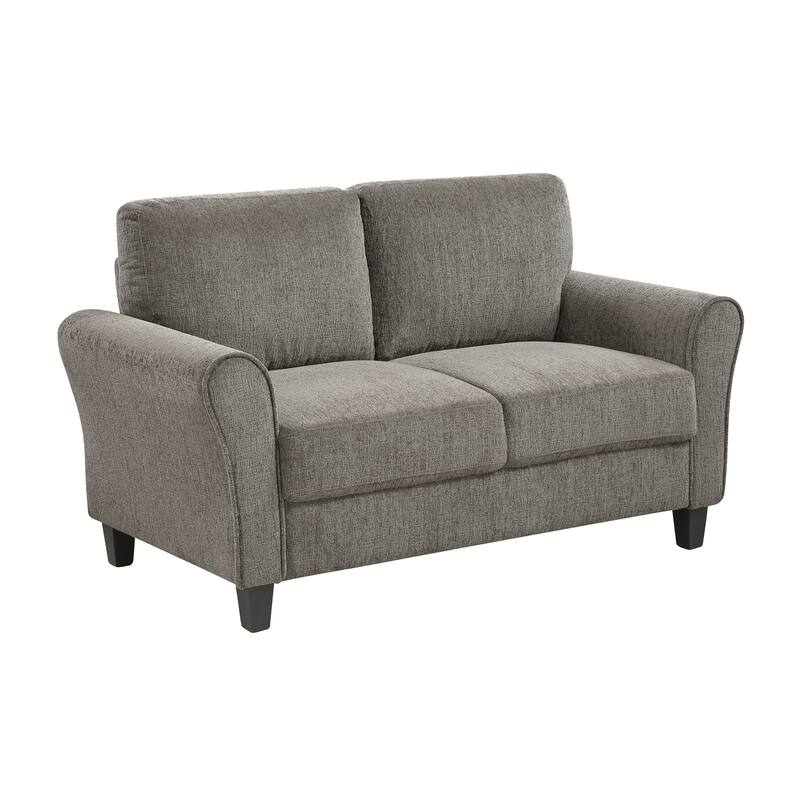 Diboll 58" Chenille Living Room Loveseat - Wood Finish Exposed Feet - Brown