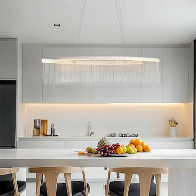 Luxury LED Pendant Light Tassel & Round Linear Chandeliers Dining room