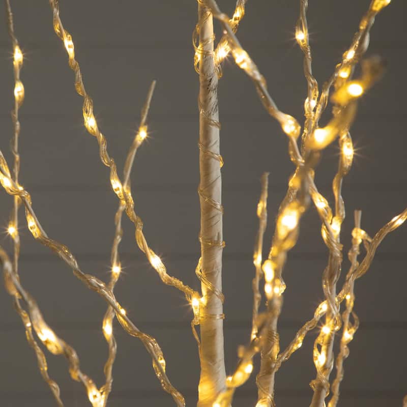 Pre-Lit Birch Artificial Christmas Tree - 6' - Color Changing LED Lights