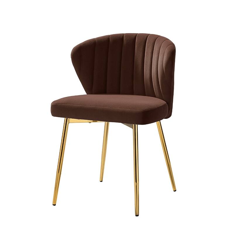 Aruna 20" Modern Velvet Tufted Back Accent Chair with Metal Legs by HULALA HOME