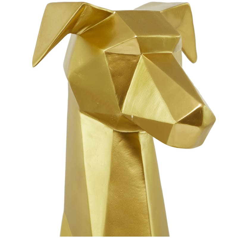 Silver, Gold or Black Polystone Cubist Dog Decorative Sculpture
