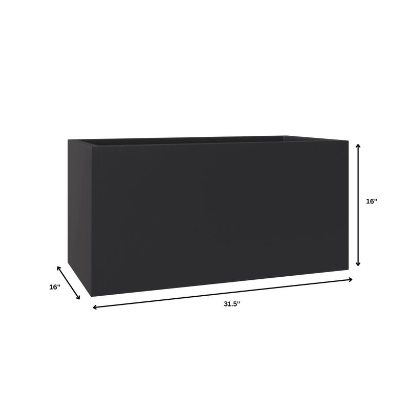 Bloom 3-Piece Rectangular Fiberstone and MGO Clay Planter Pot Set