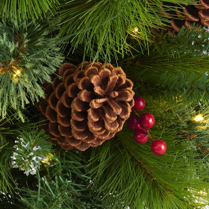 3’ Pre-Lit Montana Pine Artificial Christmas Tree, Warm Clear LED Lights - 3 Foot