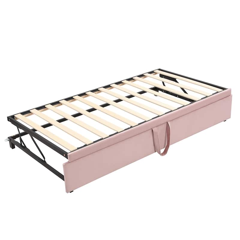 Twin Size Upholstered daybed with Pop Up Trundle