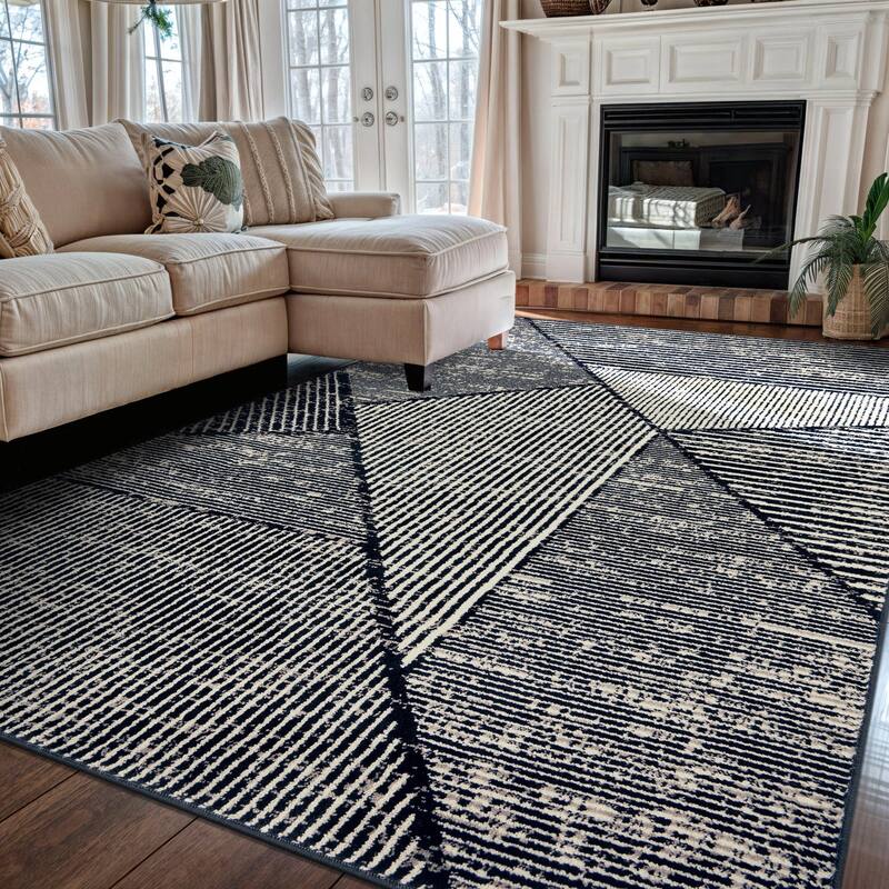 Contemporary Distressed Geometric Stylish Area Rug for Any Room