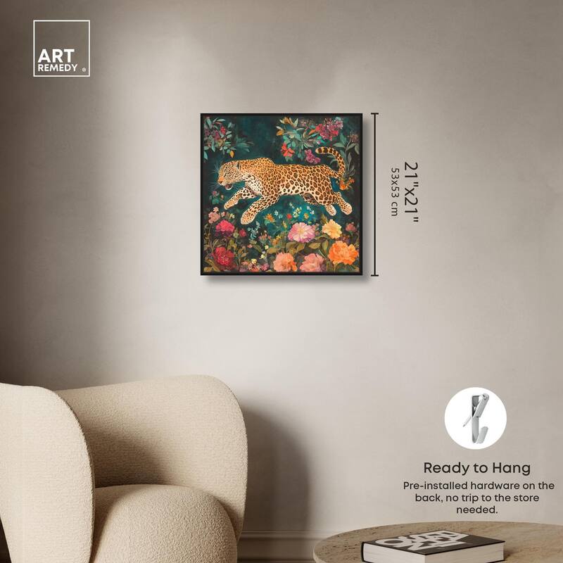 Tigers and Blooms Canvas by Art Remedy