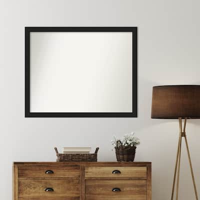 Midnight Black Narrow Framed Non-Beveled Custom Wall Mirror, Bathroom Vanity Mirror