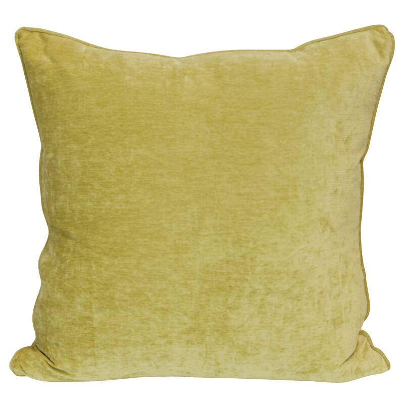 StyleCraft Crushed Velvet Pillow - 24" x 24" - Soft Chartreuse
