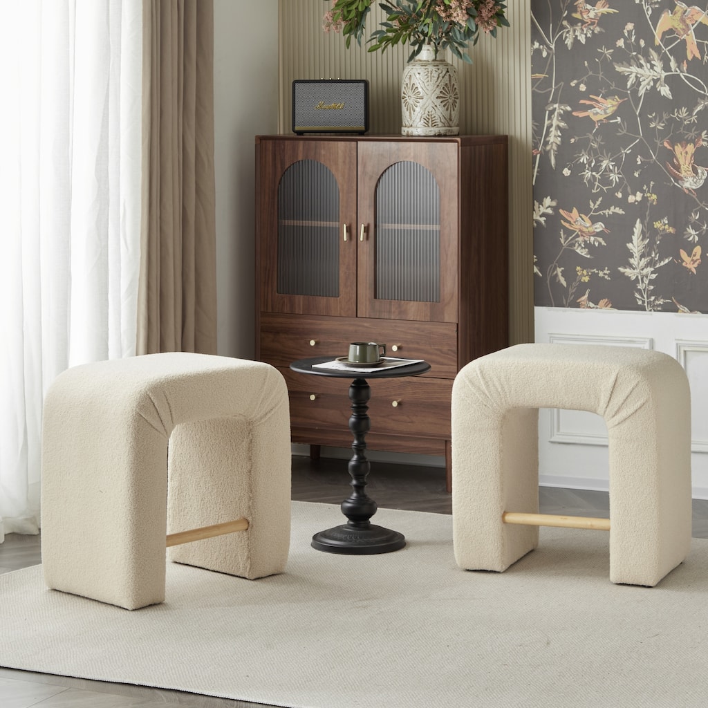24''Boucle Stool Set Of 2