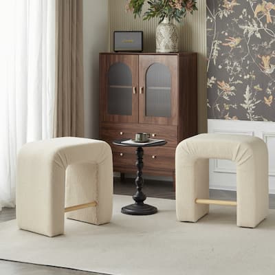Roomfitters Boucle Upholstered Counter Stools, Set of 2 Dining Chairs for Kitchen Island and Bar Seating