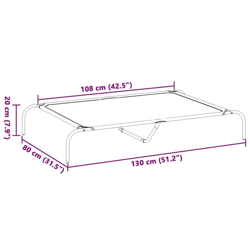 vidaXL Elevated Dog Bed Raised Dog Cot Puppy Sleeping Bed Black Textilene
