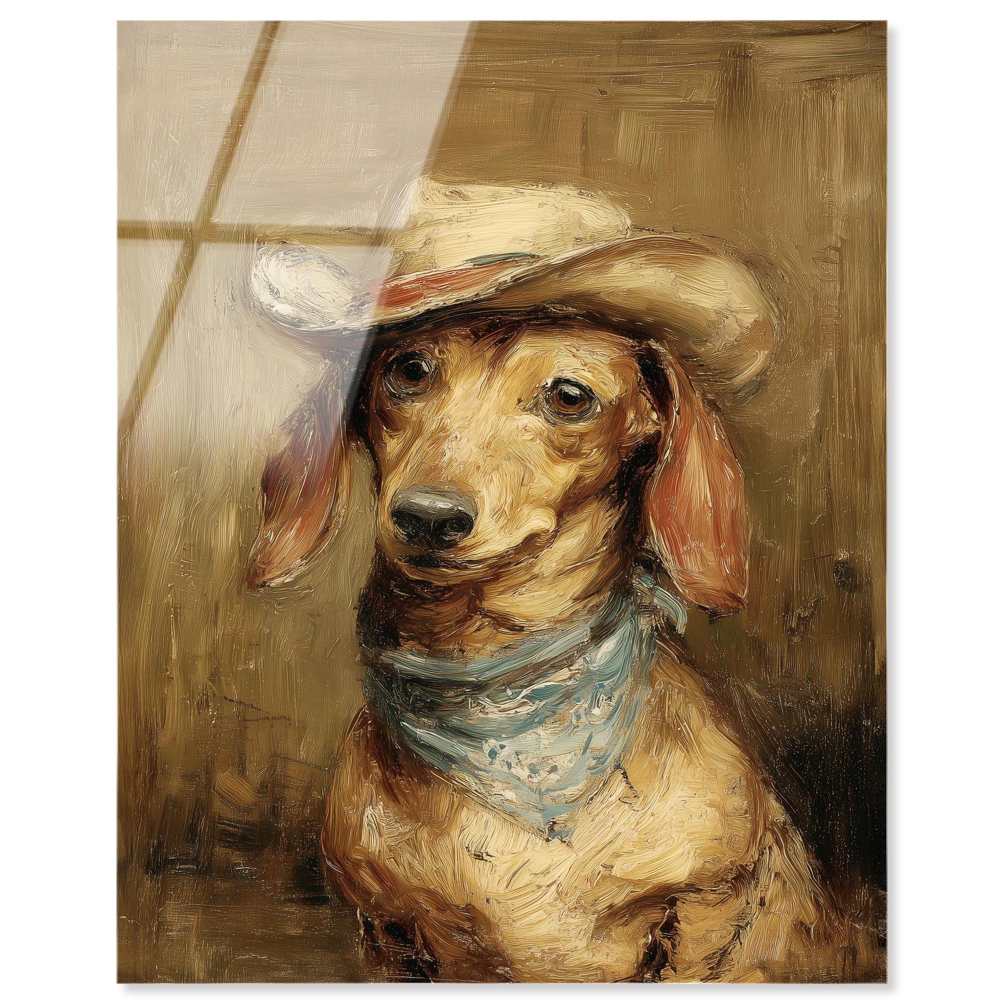 Cowboy Dachshund II Fun Wall Decor Acrylic Print by Art Remedy