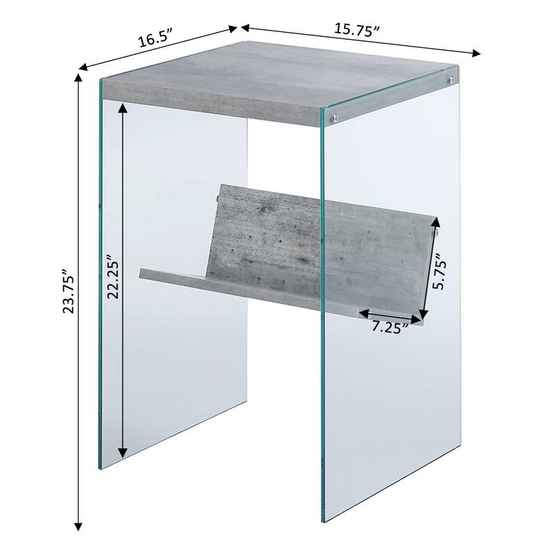 Convenience Concepts SoHo Glass End Table with Shelf