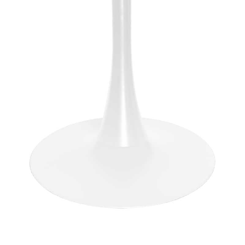 Bristol 32" Mid Century Modern Round Dining Table, MDF Wood Top & Glossy Iron Pedestal Base for Kitchen & Dining Room