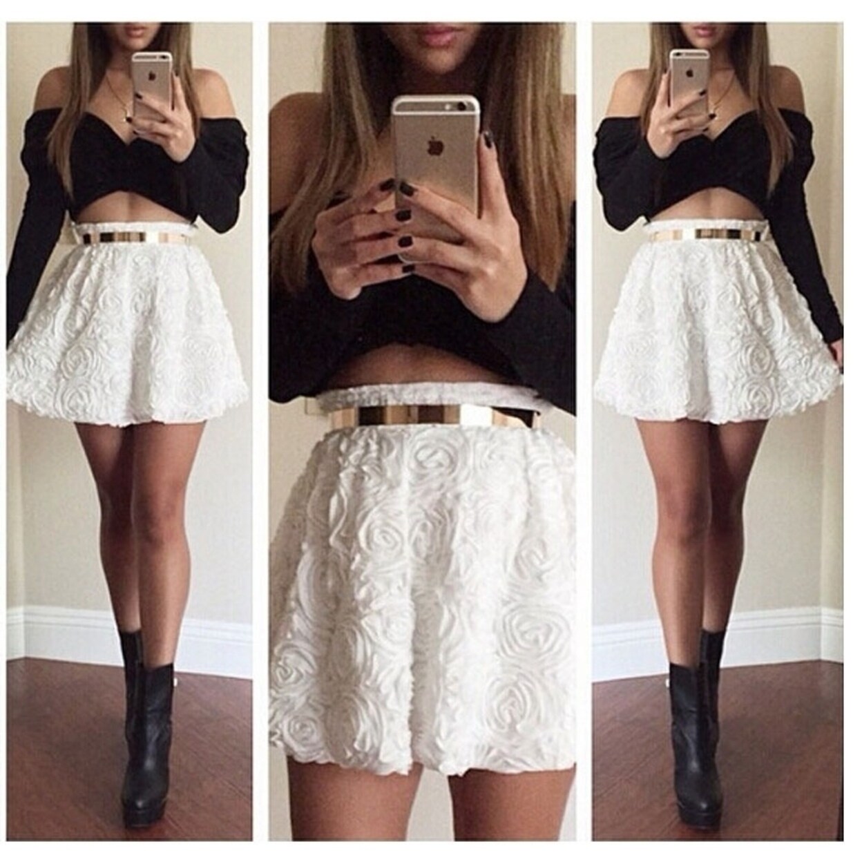 black and white dress tops