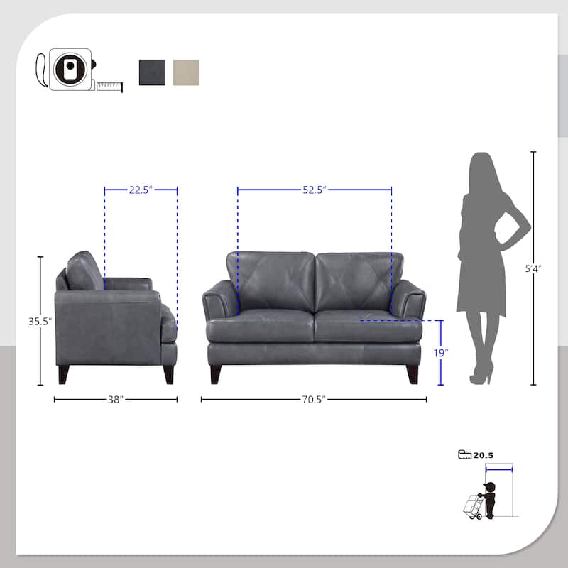 Howe Leather Living Room Loveseat