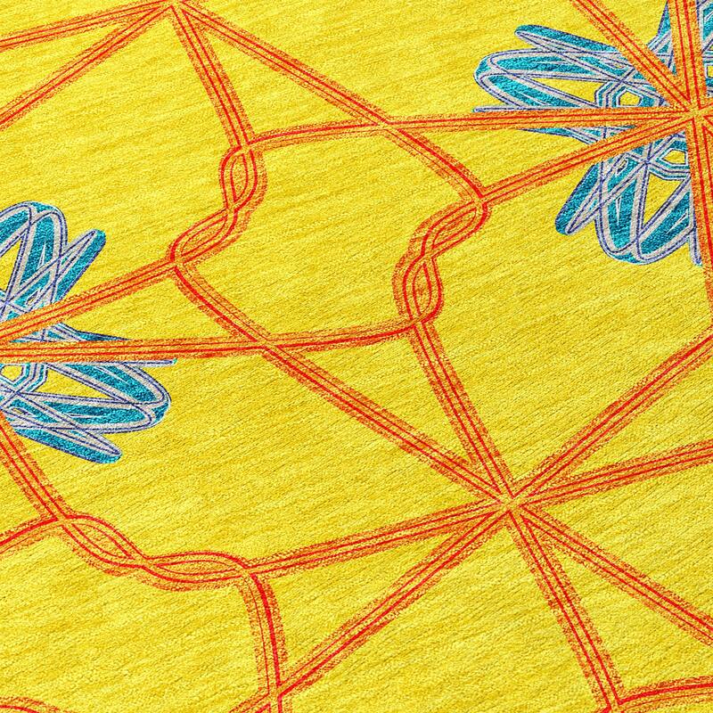 Machine Washable Indoor/ Outdoor Chantille Contempoary Whimsy Rug