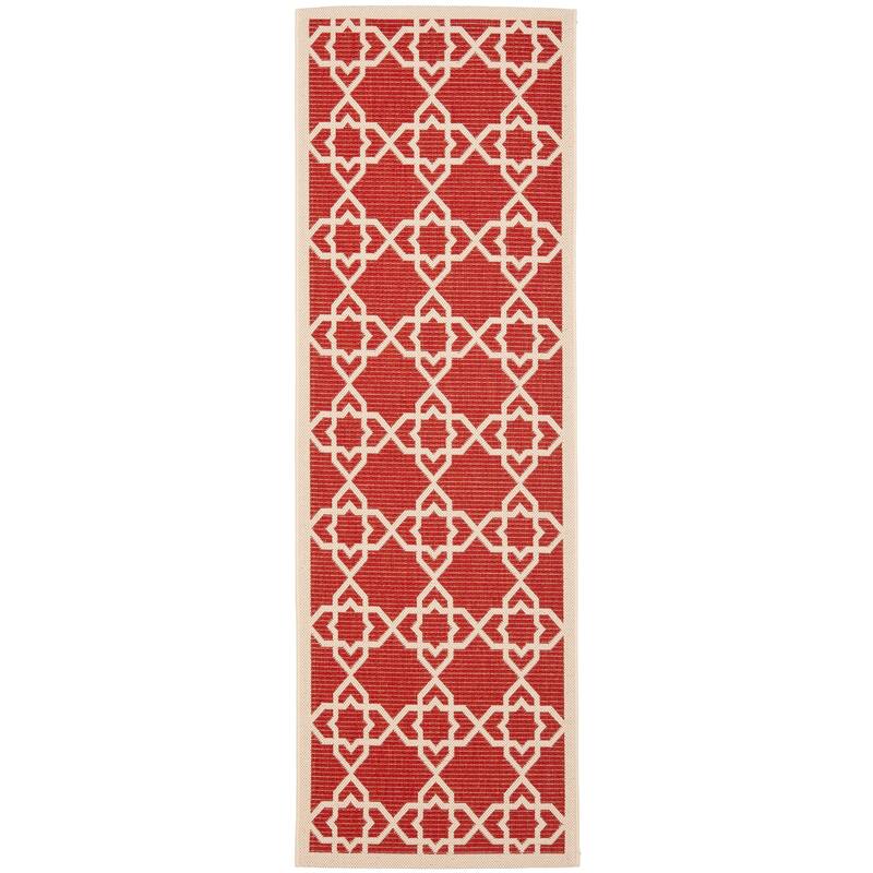 SAFAVIEH Courtyard Lawanda Trellis Indoor/ Outdoor Waterproof Patio Backyard Rug