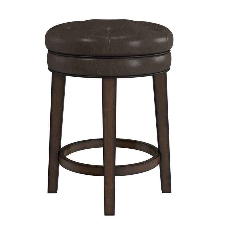 Hillsdale Furniture Krauss Wood Backless Counter Height Swivel Stool, Charcoal Gray