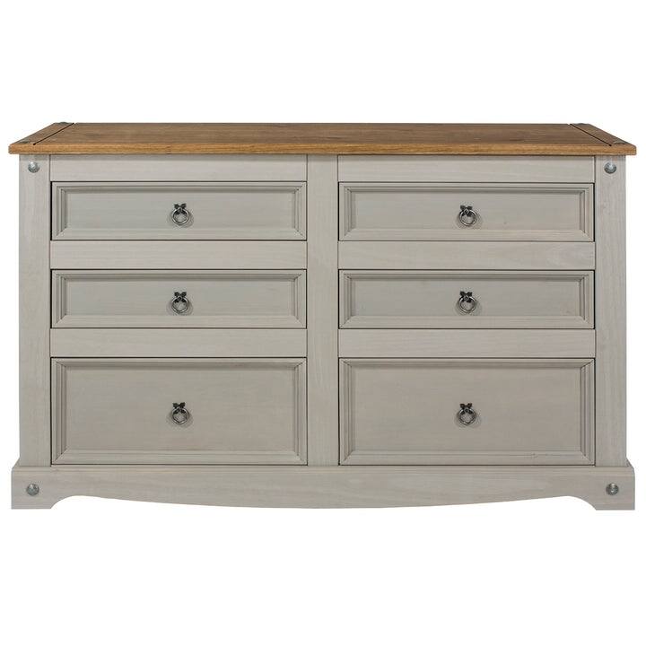 Wood Dresser 3+3 Drawers Chest Corona Collection | Furniture Dash