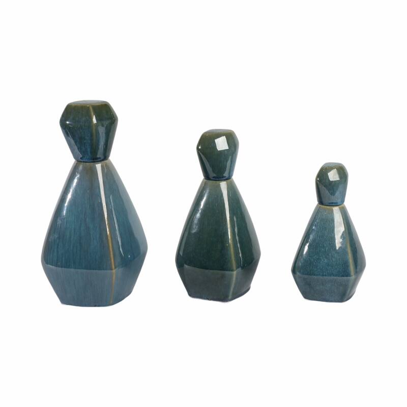 Stoneware Decorative Vases Contemporary Minimalist Sleek (Set of 3)
