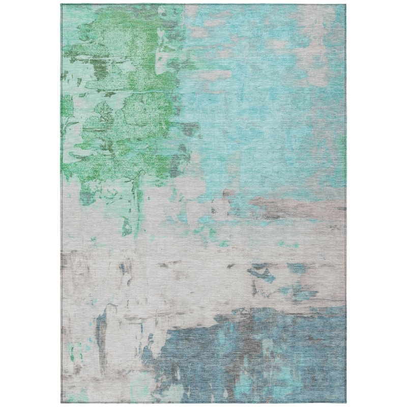 HomeRoots Abstract Transitional Rectangle Outdoor Rug
