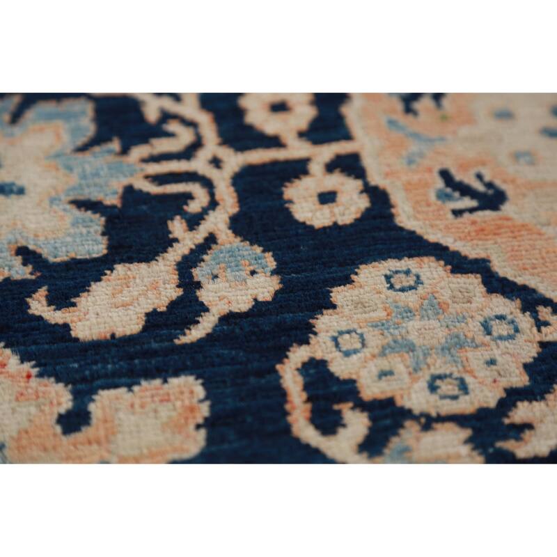 Vegetable Dye Blue Ziegler Oriental Area Rug Hand-Knotted Wool Carpet - 8'1"x 10'1"