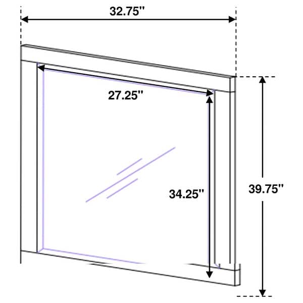 dimension image slide 16 of 28, Jessica 5-piece Platform Bedroom Set with LED Light