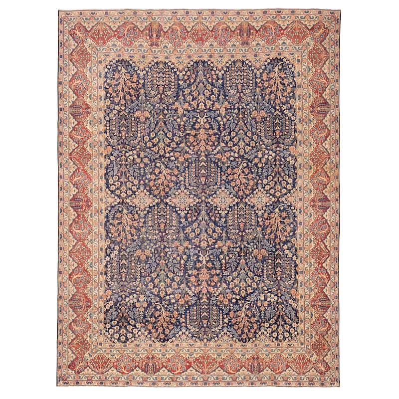 ECARPETGALLERY Hand-knotted Antalya Vintage Dark Navy Wool Rug - 10'1 x 13'0
