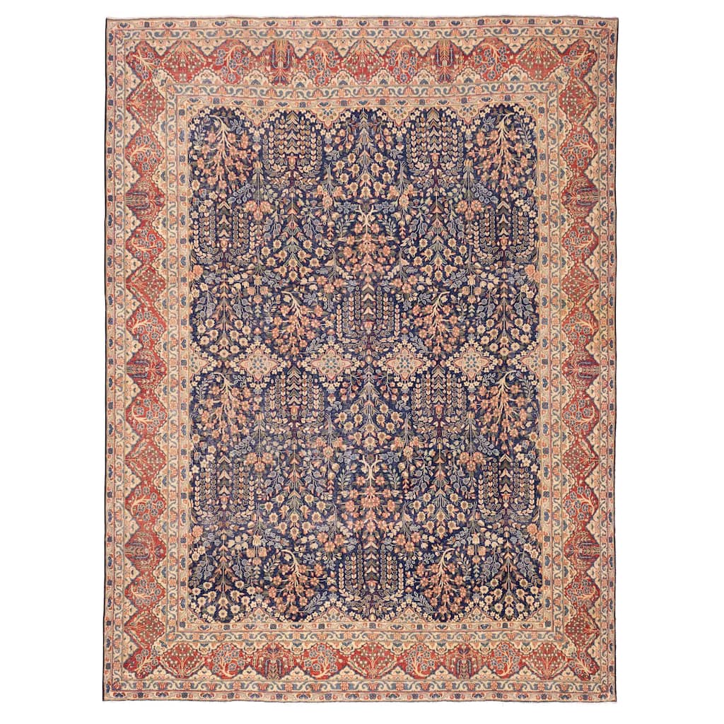 ECARPETGALLERY Hand-knotted Antalya Vintage Dark Navy Wool Rug - 10'1 x 13'0