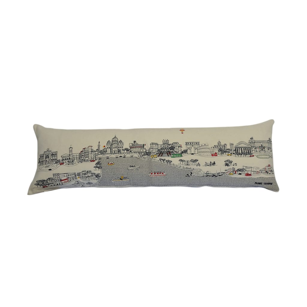 14" X 46" Cream Wool Zippered Pillow