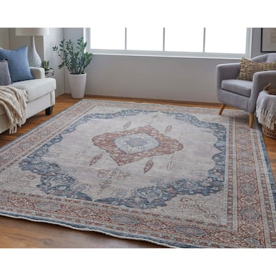 Grand Bazaar Gilford Machine Made Medallion Transitional Area Rug