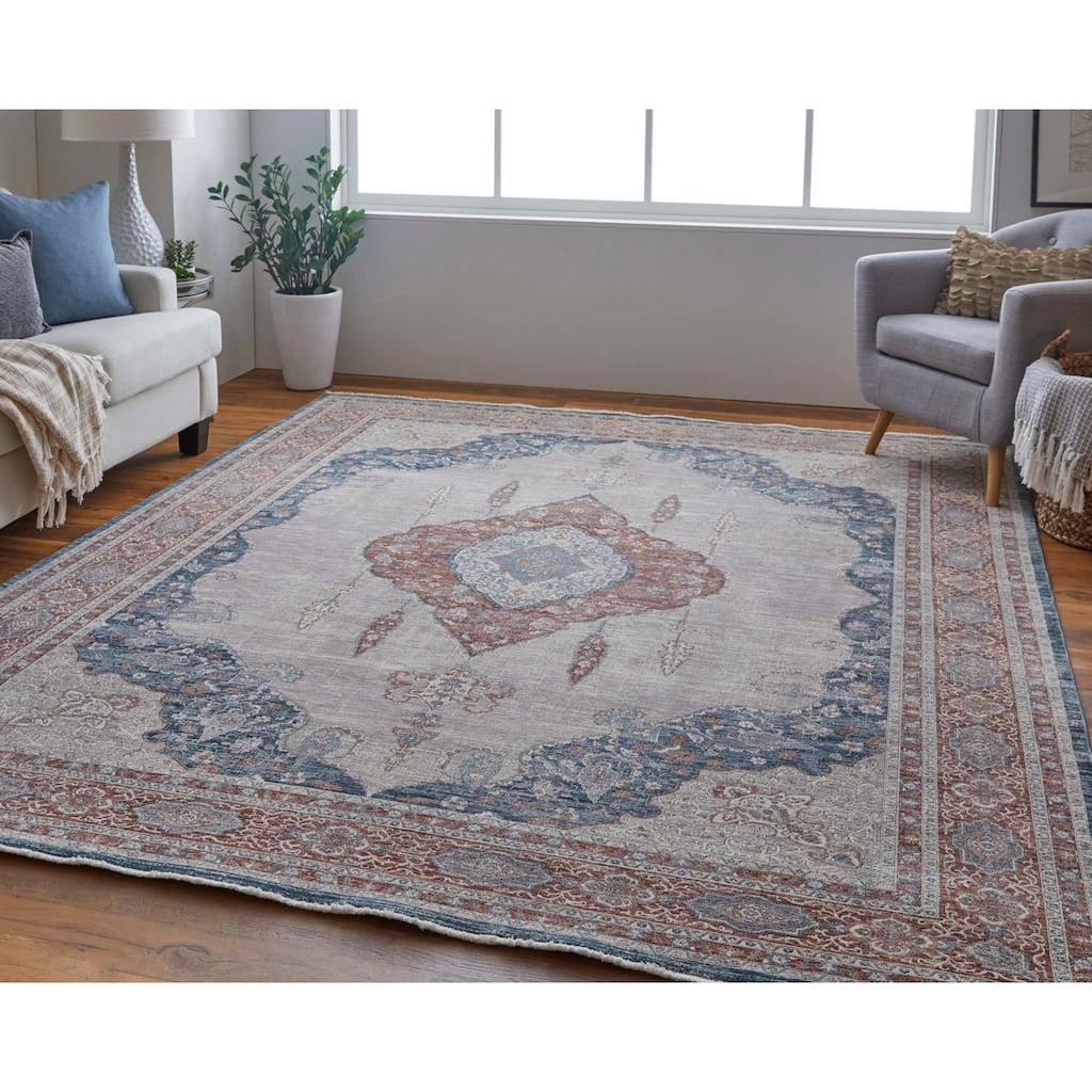 Grand Bazaar Gilford Machine Made Medallion Transitional Area Rug