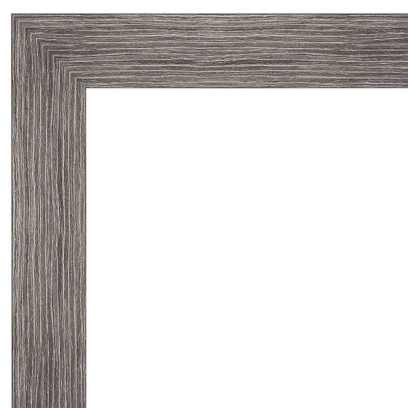Non-Beveled Full Length On The Door Mirror - Pinstripe Plank Frame