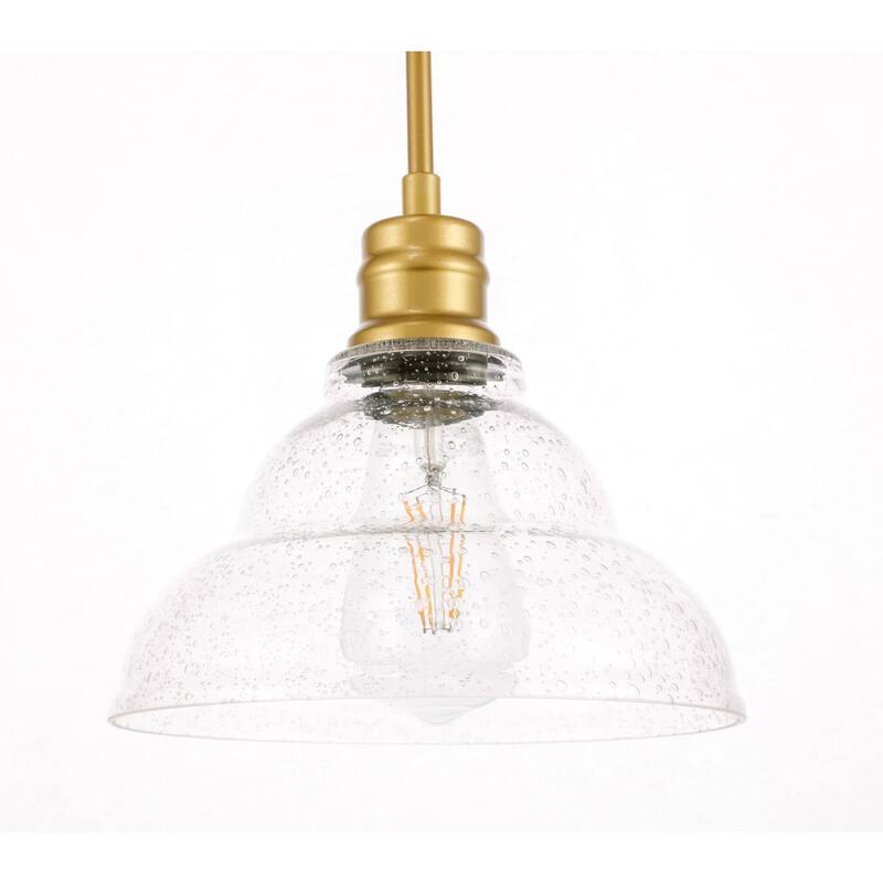 Elegant Lighting Gil Single Light 9" Wide Mini Pendant - Brass