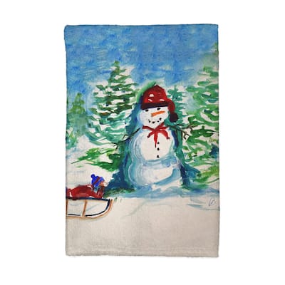 Snowman & Sled Kitchen Towel - 16x25