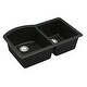 preview thumbnail 60 of 64, Karran Undermount Quartz 32 in. 60/40 Double Bowl Kitchen Sink Kit