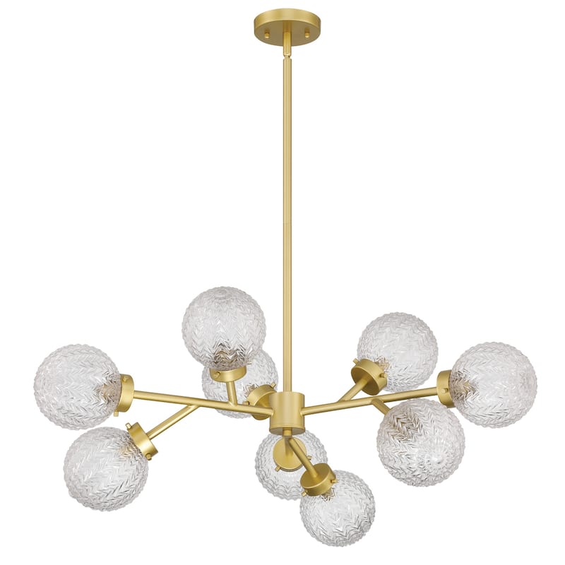 35 in. Mid-century Modern 9-light Dimmable Sputnik Gold Chandelier with UL Certified - 35 inches