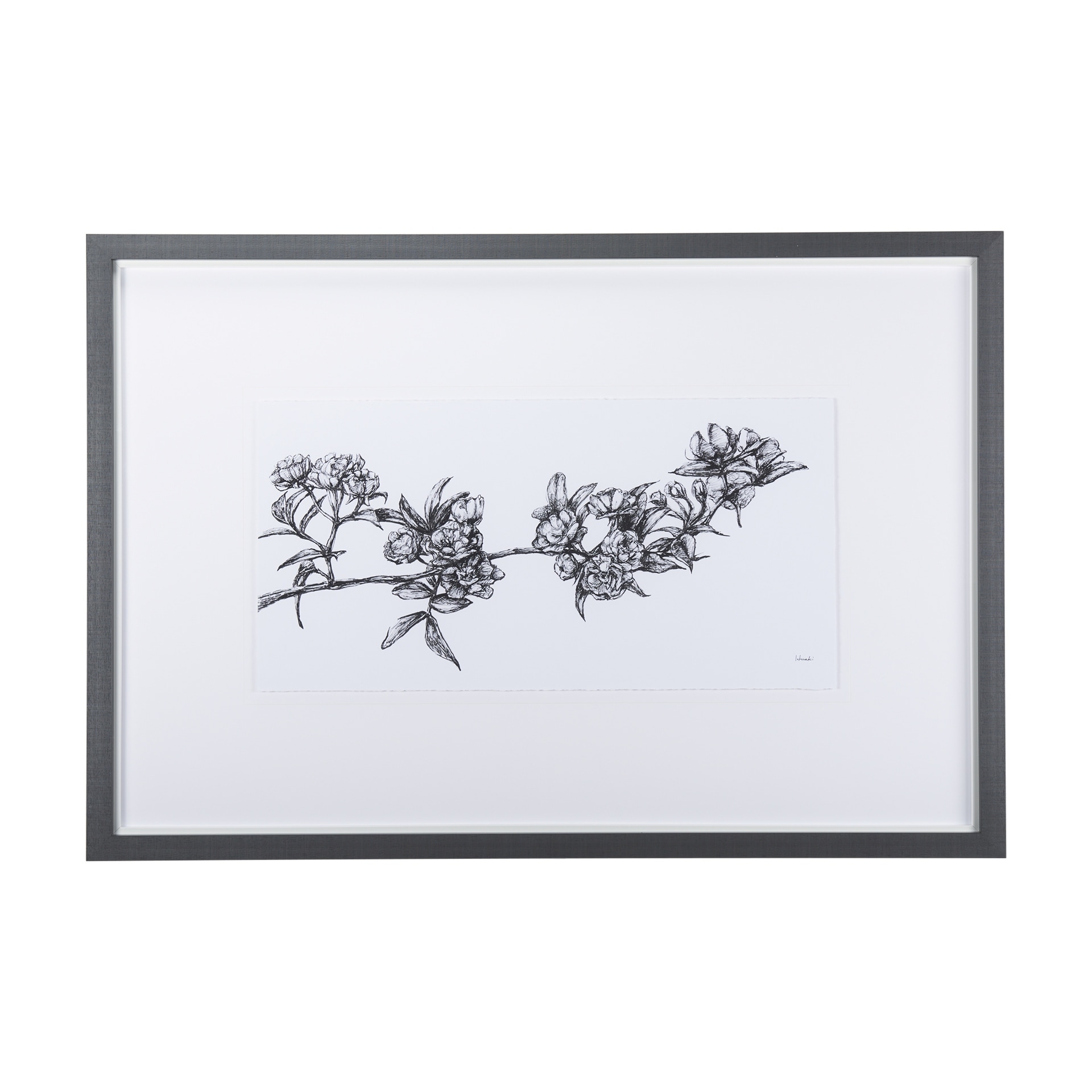 Cherry Blossom I by Mercana Studio a Hand Embellished Textured Framed Art Print Matted under Glass